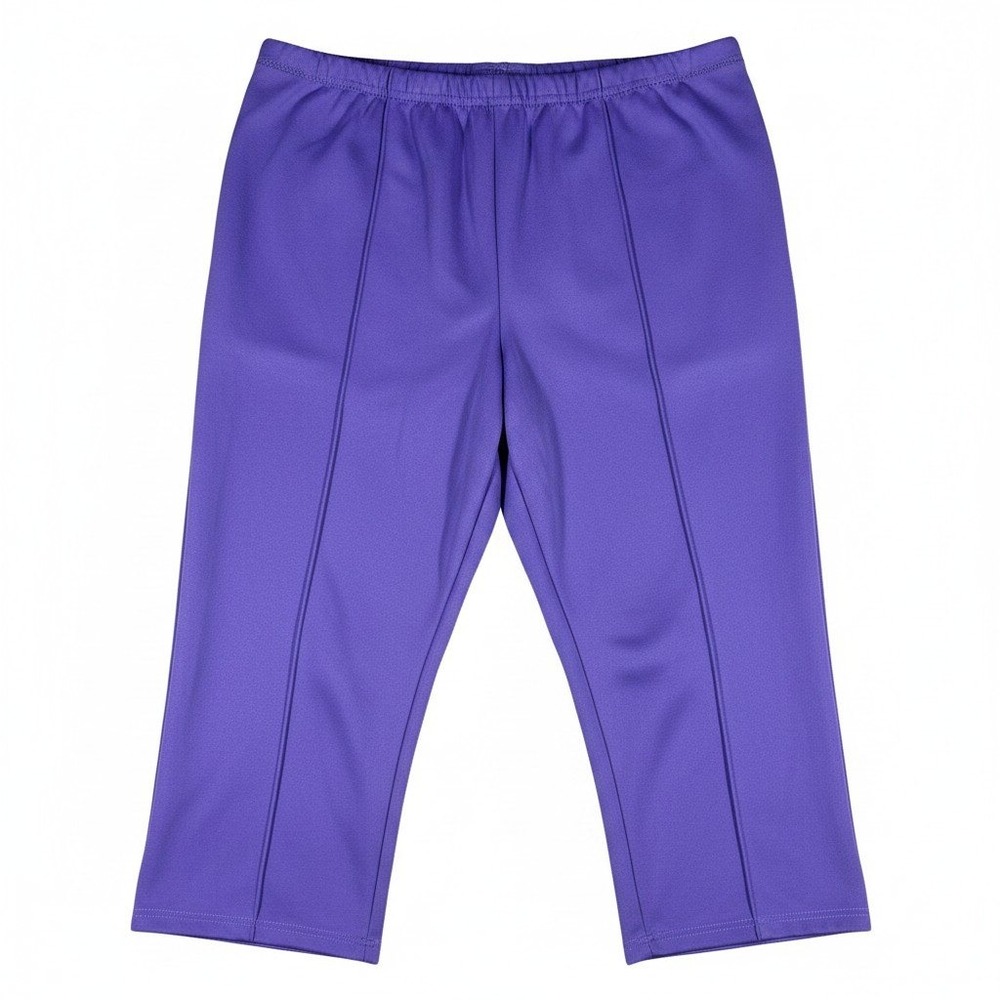 Haband Womens Purple Pull On Cropped Scrub Pants Stitched Crease Size 4P